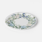 Eukalyptus und Light Blue Floral Hütte Core Pappteller (Schrägansicht)