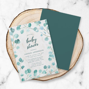 Eukalyptus und Marble Baby Dusche Einladung