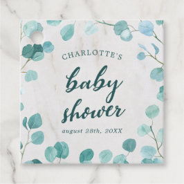 Eukalyptus und Marble Baby Dusche Geschenkanhänger