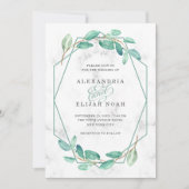 Eukalyptus und Marmor | Hochzeit Einladung (Vorderseite)
