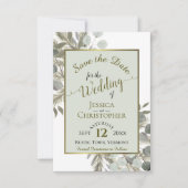 Eukalyptus und Pine Sage Wedding Save The Date (Vorderseite)