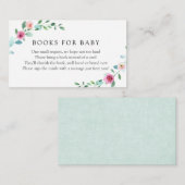 Eukalyptus und rosa Blume Bücher für Baby Begleitkarte (Vorne/Hinten)