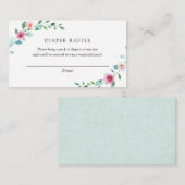 Eukalyptus und rosa Blume - Windelkreuz Begleitkarte (Vorne/Hinten)