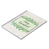 Eukalyptus und Rustikaler Öko Notizblock (Linke Seite)