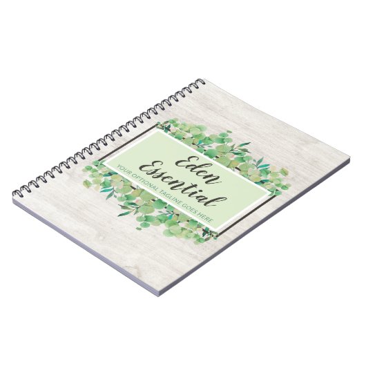 Eukalyptus und Rustikaler Öko Notizblock (Linke Seite)