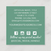 Eukalyptus und Rustikaler Öko Quadratische Visitenkarte (Rückseite)