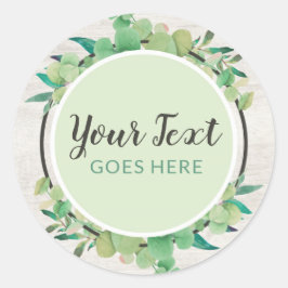 Eukalyptus und Rustikaler Öko Runder Aufkleber