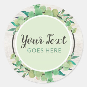 Eukalyptus und Rustikaler Öko Runder Aufkleber
