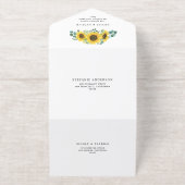 Eukalyptus und Sonnenblumen All-in-One-Einladung (Außenseite)