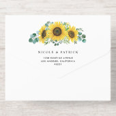 Eukalyptus und Sonnenblumen All-in-One-Einladung (Rückseite)