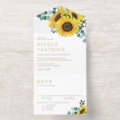 Eukalyptus und Sonnenblumen All-in-One-Einladung (Innenseite)