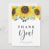 Eukalyptus und Sonnenblumen Dankeskarte (Vorderseite)