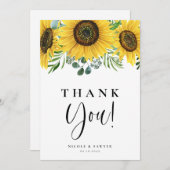 Eukalyptus und Sonnenblumen Dankeskarte (Vorne/Hinten)