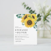 Eukalyptus und Sonnenblumen Einladungspostkarte (Stehend Vorderseite)