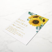 Eukalyptus und Sonnenblumen Kinderdusche Folieneinladung (Gedreht)