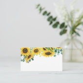 Eukalyptus und Sonnenblumen Platzkarte (Stehend Vorderseite)