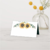 Eukalyptus und Sonnenblumenhochzeit Platzkarte (Rückseite)