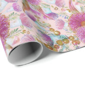 Eukalyptus und Wattle Pink Blogs Geschenkpapier (Rolleneckpunkt)