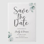 Eukalyptus unique Modern Elegante minimalistisch Pergament Einladungen (Vorderseite)