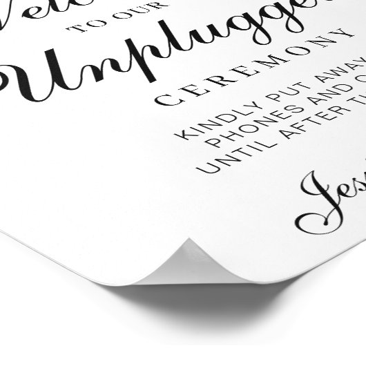 Eukalyptus Unplugged Wedding Welcome Poster Sign (Ecke)