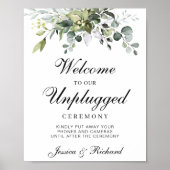 Eukalyptus Unplugged Wedding Welcome Poster Sign (Vorne)