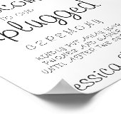 Eukalyptus Unplugged Wedding Welcome Poster Sign (Ecke)