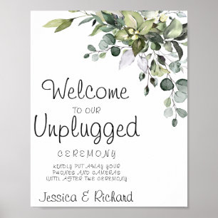 Eukalyptus Unplugged Wedding Welcome Poster Sign