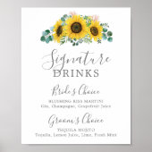 Eukalyptus-Unterschrift für rustikale Sonnenblumen Poster (Vorne)