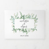 Eukalyptus-Vegetation| Grüne Leaf-Hochzeit Dreifach Gefaltete Einladung (Cover)