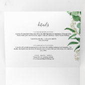 Eukalyptus-Vegetation| Grüne Leaf-Hochzeit Dreifach Gefaltete Einladung (Innen Erste Seite)