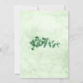 Eukalyptus Verlass Brautparty Einladung (Rückseite)