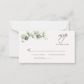 Eukalyptus Verlass Greenerity Wedding RSVP Card Mitteilungskarte (Vorderseite)