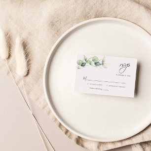 Eukalyptus Verlass Greenerity Wedding RSVP Card Mitteilungskarte