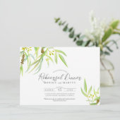 Eukalyptus verlasse Aquarellfarben Probe Einladung (Stehend Vorderseite)