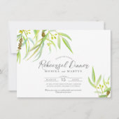 Eukalyptus verlasse Aquarellfarben Probe Einladung (Vorderseite)