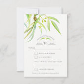 Eukalyptus verlasse Aquarellgrün RSVP Karte (Rückseite)