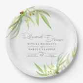 Eukalyptus verlasse Aquarellkunst Probe Pappteller (Vorderseite)