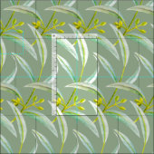 Eukalyptus verlasse Aquarellmalerei Stoff (Kachel)