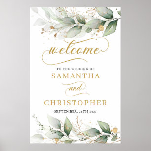 Eukalyptus verlasse Begrüßungszeichen Poster