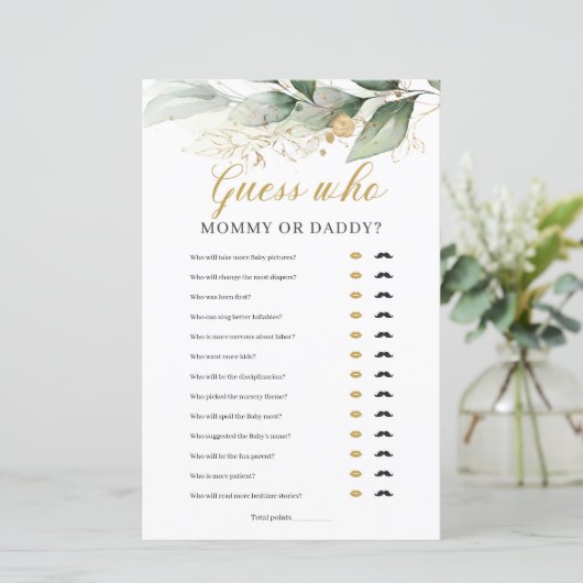 Eukalyptus verlasse Boho Mommy oder Papdy Game (Stehend Vorderseite)