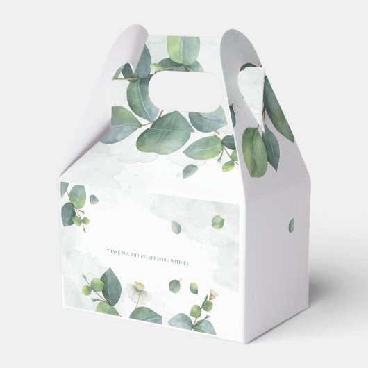 Eukalyptus Verlasse Botanisches Grünes Brautparty Geschenkschachtel (Rückseite)