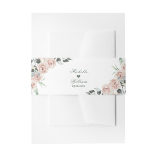 Eukalyptus Verlasse Dusty Rose Floral Wedding Einladungsbanderole
