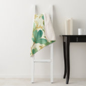 Eukalyptus Verlasse ein grünes und goldenes Design Sherpadecke (Beispiel)