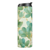 Eukalyptus Verlasse ein grünes und goldenes Design Thermosbecher (Nach links gedreht)
