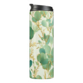 Eukalyptus Verlasse ein grünes und goldenes Design Thermosbecher (Nach rechts gedreht)