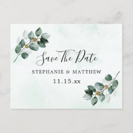 Eukalyptus Verlasse Elegant Wedding Save the Date Ankündigungspostkarte