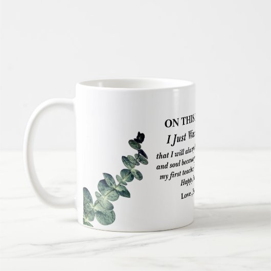 Eukalyptus Verlasse glücklichen Ersten Vatertag Kaffeetasse (Links)