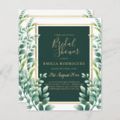 Eukalyptus Verlasse GOLD Bridal Dusche Einladung (Vorne/Hinten)
