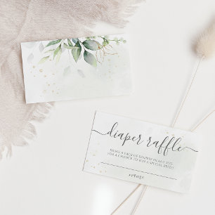 Eukalyptus Verlasse Greenery Diaper Raffle Begleitkarte