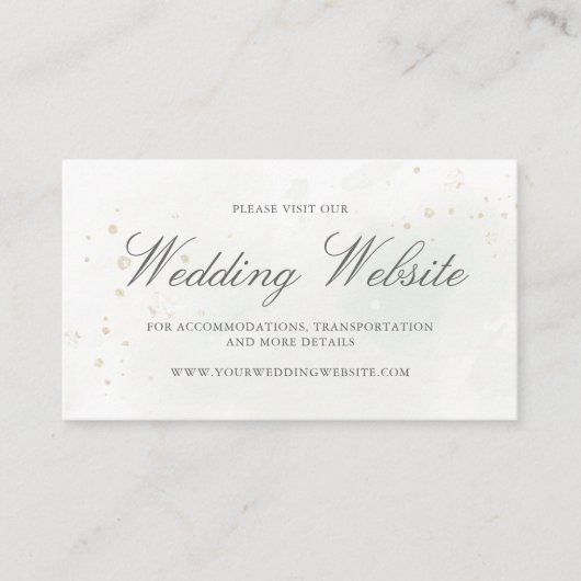 Eukalyptus Verlasse Greenery Gold Wedding Website Begleitkarte (Vorderseite)